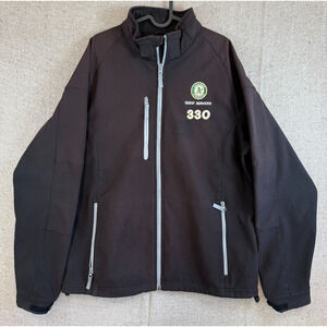 Mens Sz Large Oakland A's Black Full Zip Jacket‎ Windbreaker CLIQUE